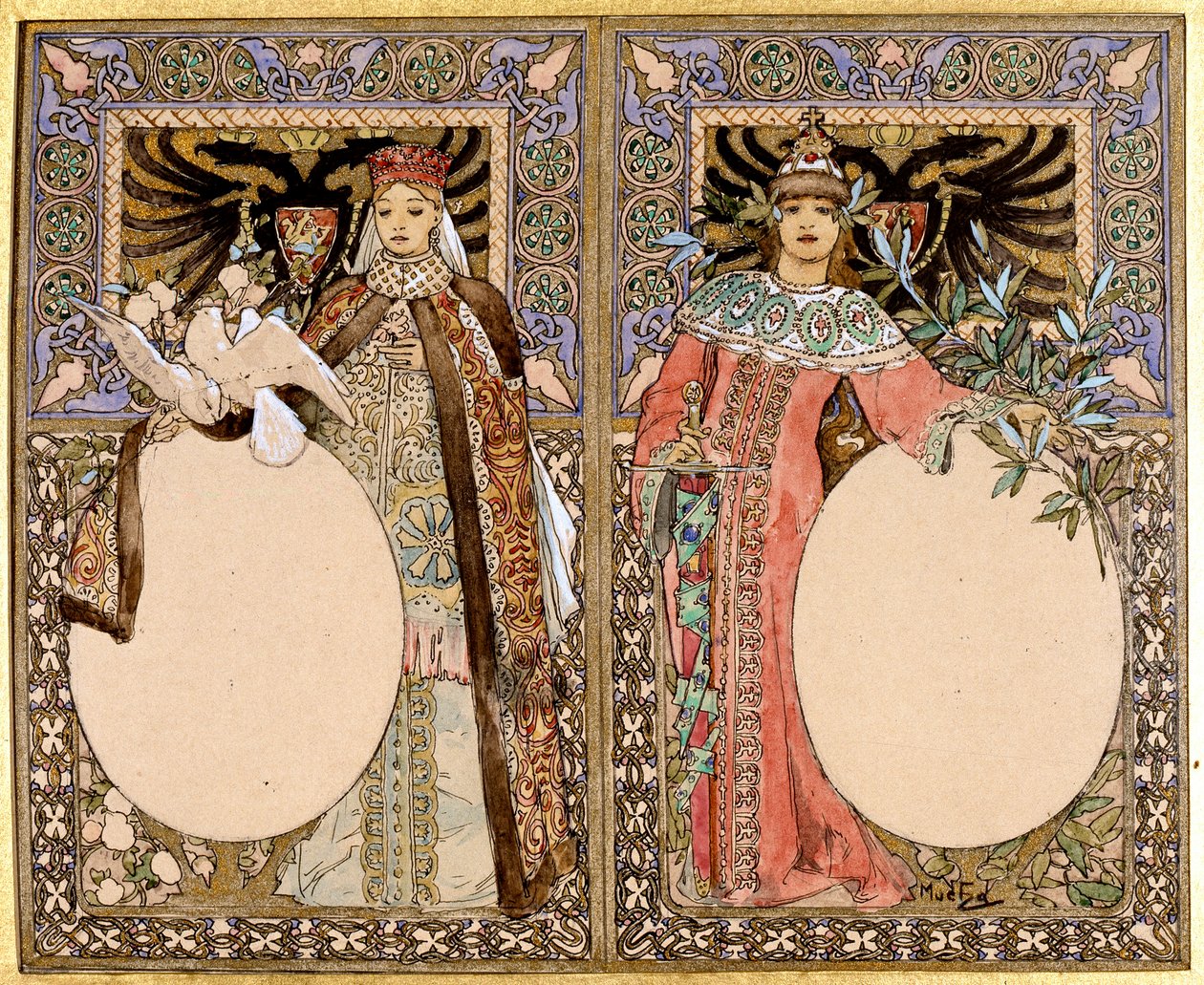 Boekillustratie, 1890s door Alphonse Mucha