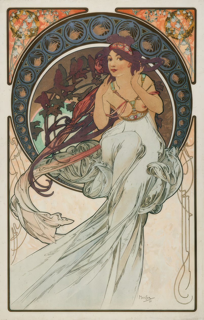 De muziek door Alphonse Mucha