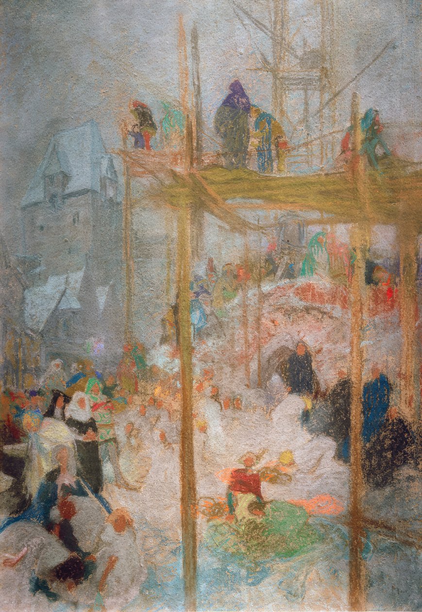 Johann Militsch von Kremsier / Studie voor triptiek van A. Mucha door Alphonse Mucha