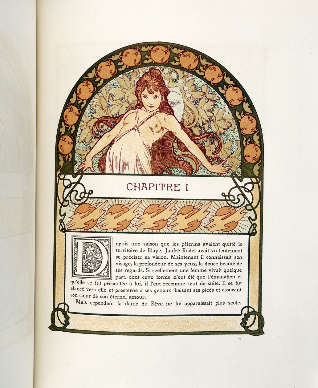 Pagina uit Ilsee, Prinses van Tripoli, 1897 door Alphonse Mucha