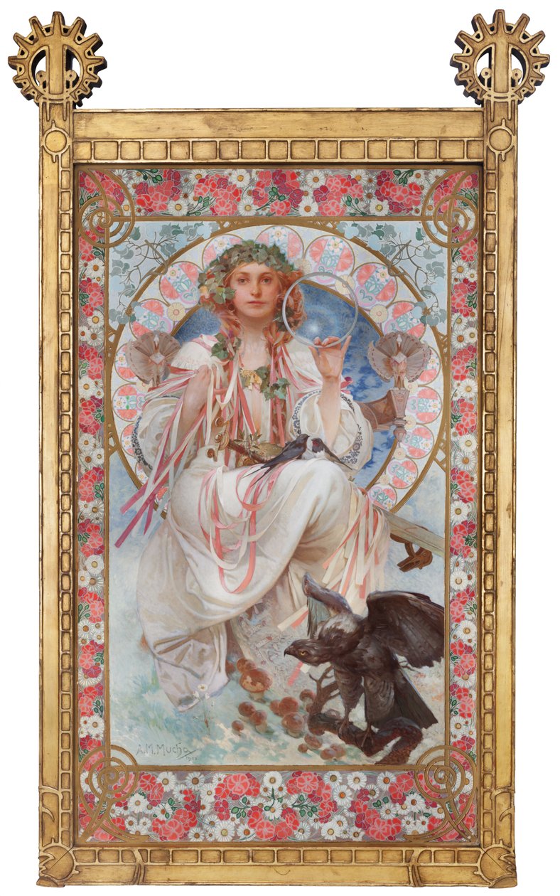 Portret van Josephine Crane-Bradley als Slavia door Alphonse Mucha