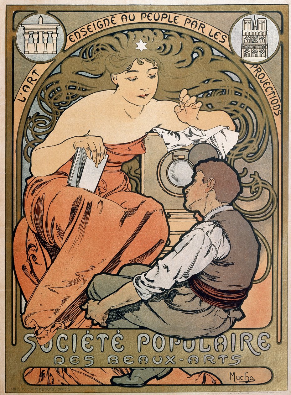 Poster voor de Societe Populaire des Beaux Arts, 1897 door Alphonse Mucha