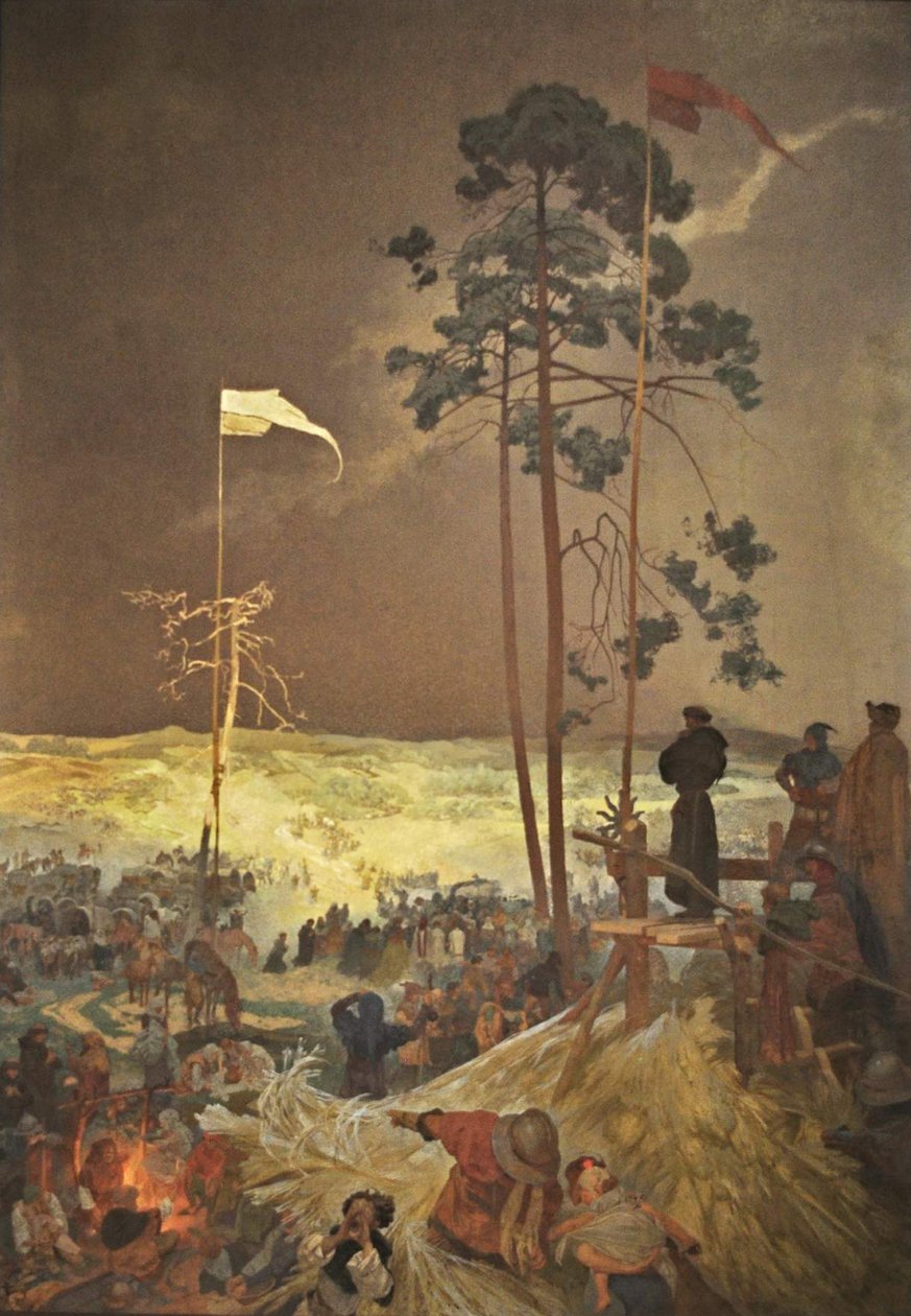 De ontmoeting Na Krizkach De cyclus Het Slavische Epos door Alphonse Mucha