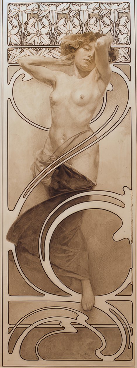Voorstudie voor plaat 10 door Alphonse Mucha