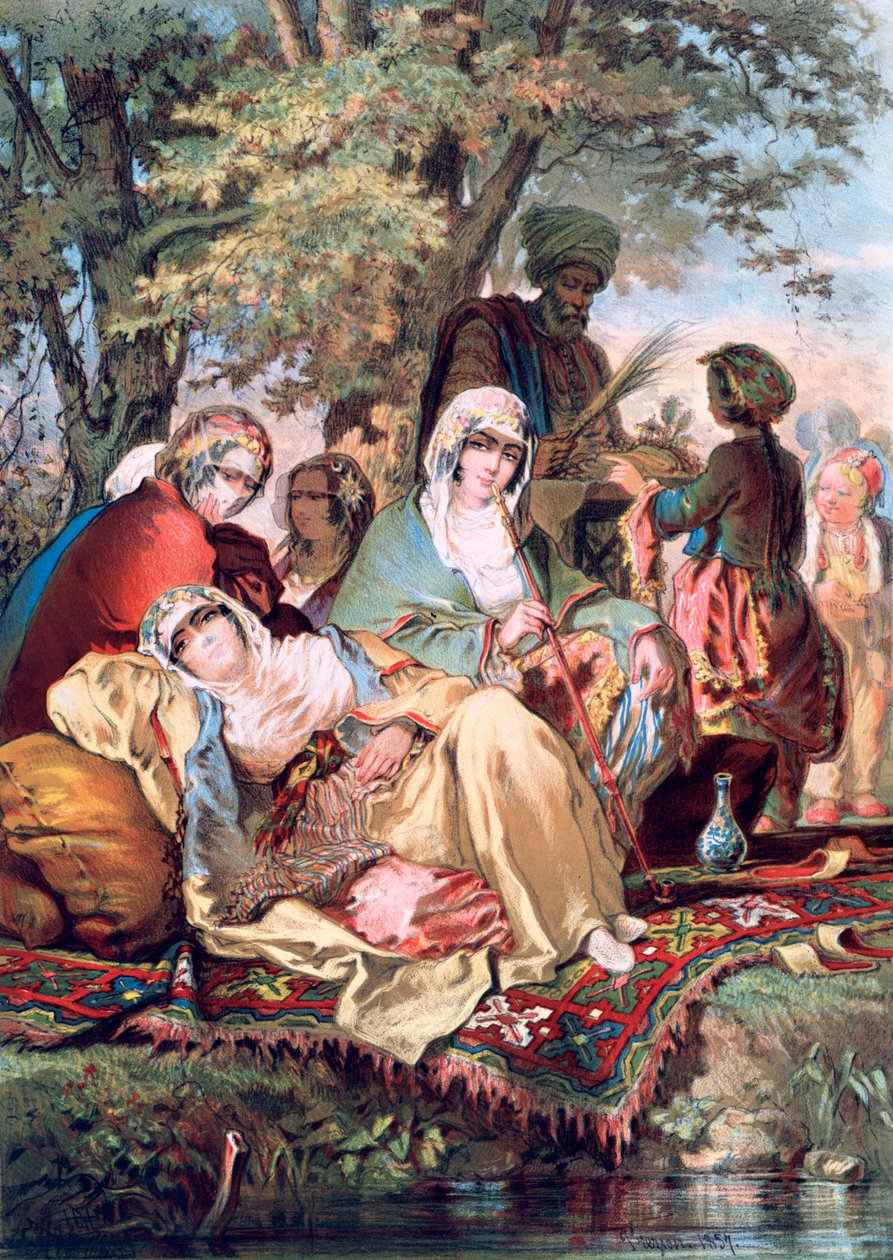 Hareem, 1857 door Amadeo Preziosi