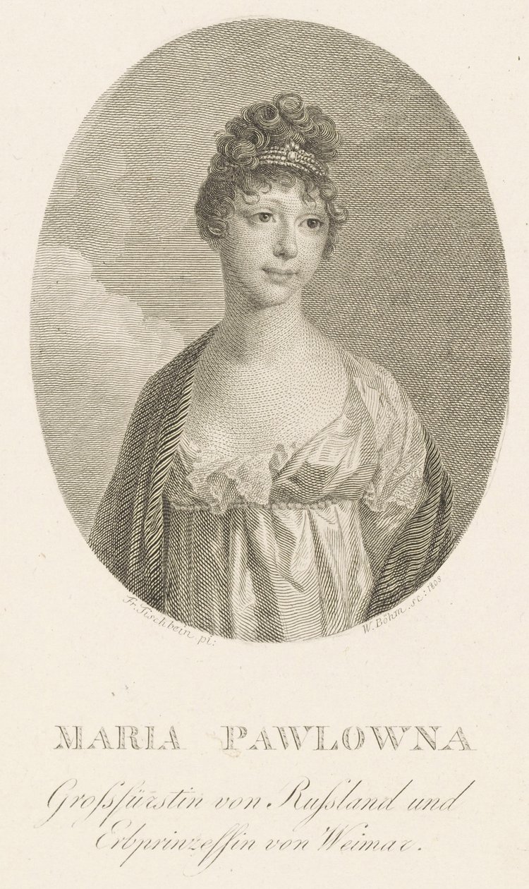 Grootvorstin Maria Pavlovna van Rusland 1786-1859, grootvorstin van Saksen-Weimar-Eisenach, 1808 door Amadeus Wenzel Boehm