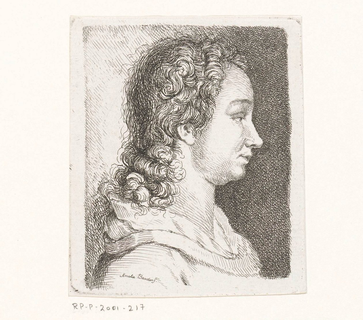 Portret van de vrouw van de kunstenaar Georg Friedrich Schmidt door Amalie Baader