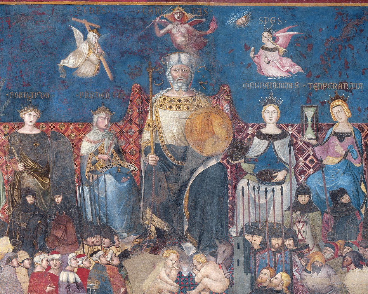 Detail van de Allegorie van Goed Bestuur door Ambrogio Lorenzetti
