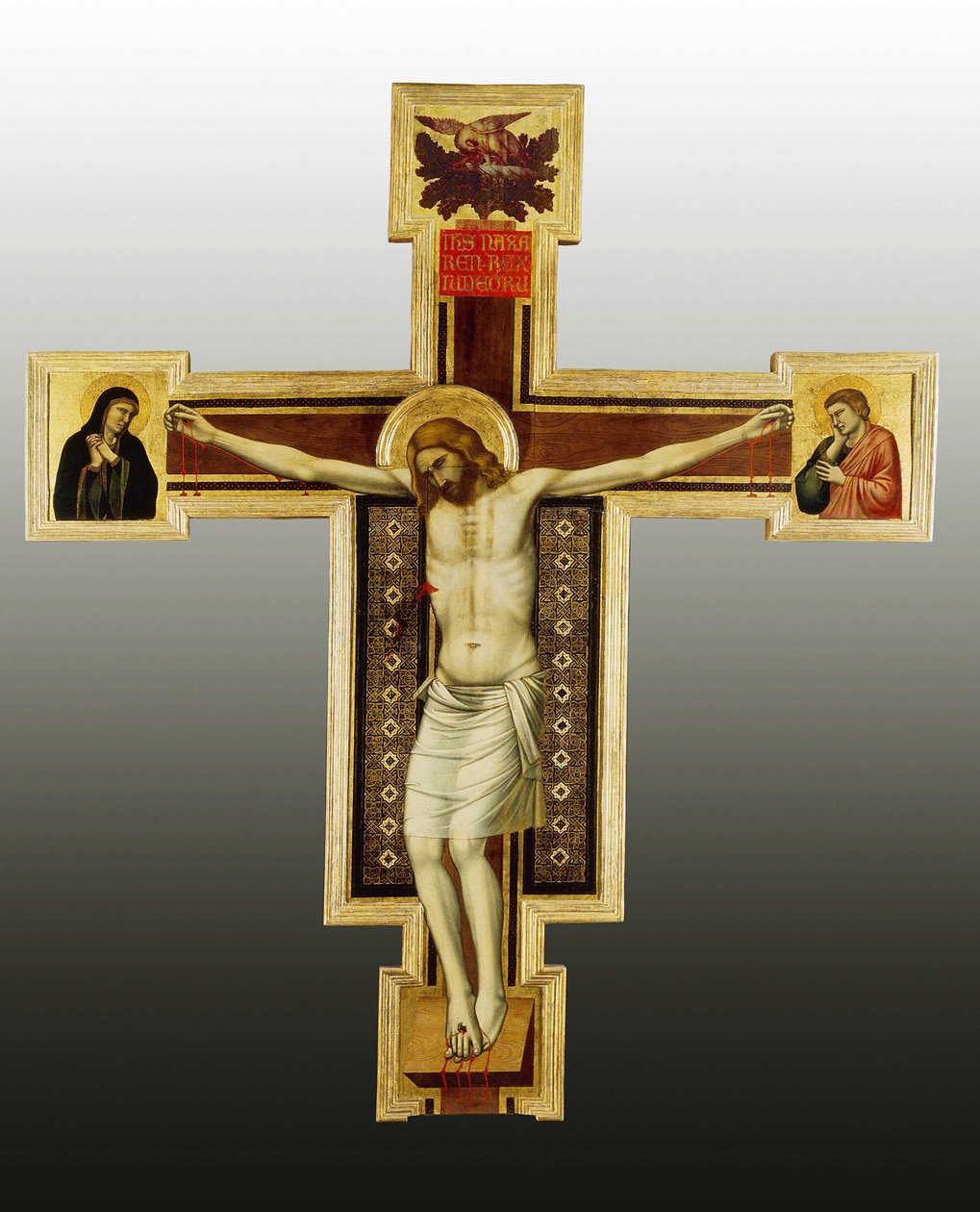 Kruisiging, 14e eeuw, schilderij van het atelier van Giotto, San Felice in Piazza, Florence door Ambrogio Bondone (workshop) Giotto