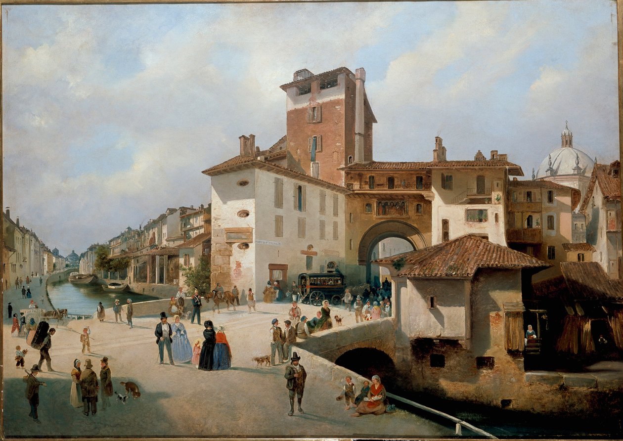 Uitzicht op de Ticinese poort, Milaan door Ambrogio Fermini