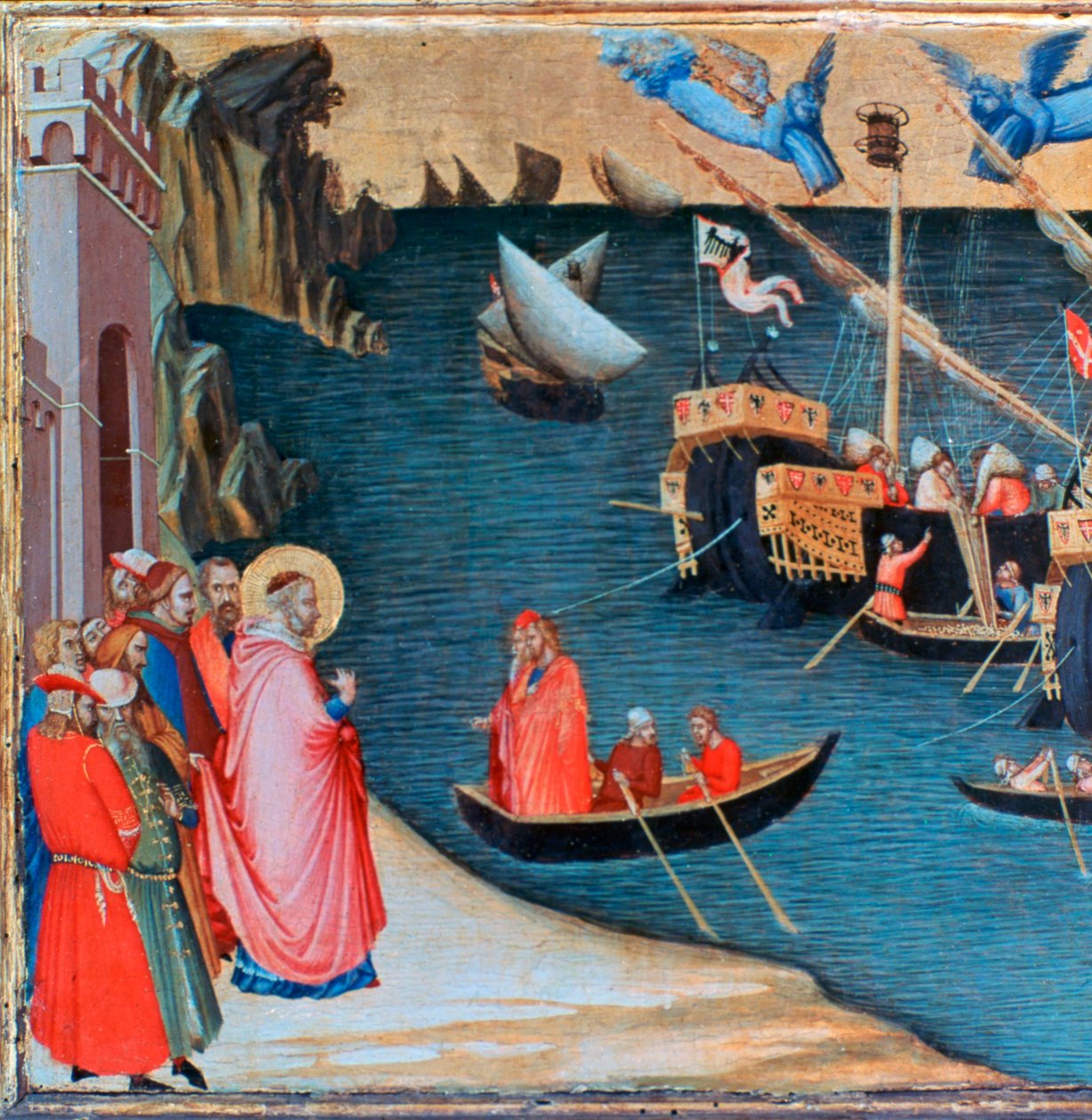 St. Nicolaas Redt Mira van Hongersnood door Ambrogio Lorenzetti
