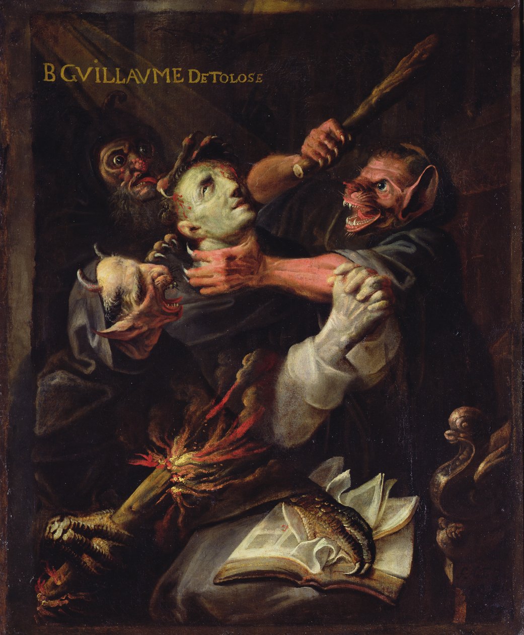 De gezegende Guillaume de Toulouse (755-812) gekweld door demonen door Ambroise Fredeau