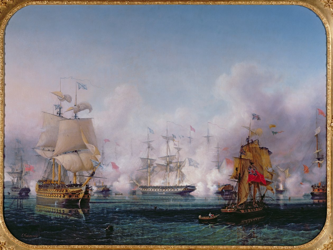 Episode van de Slag bij Navarino, 20 oktober 1827, c.1853 door Ambroise Louis Garneray