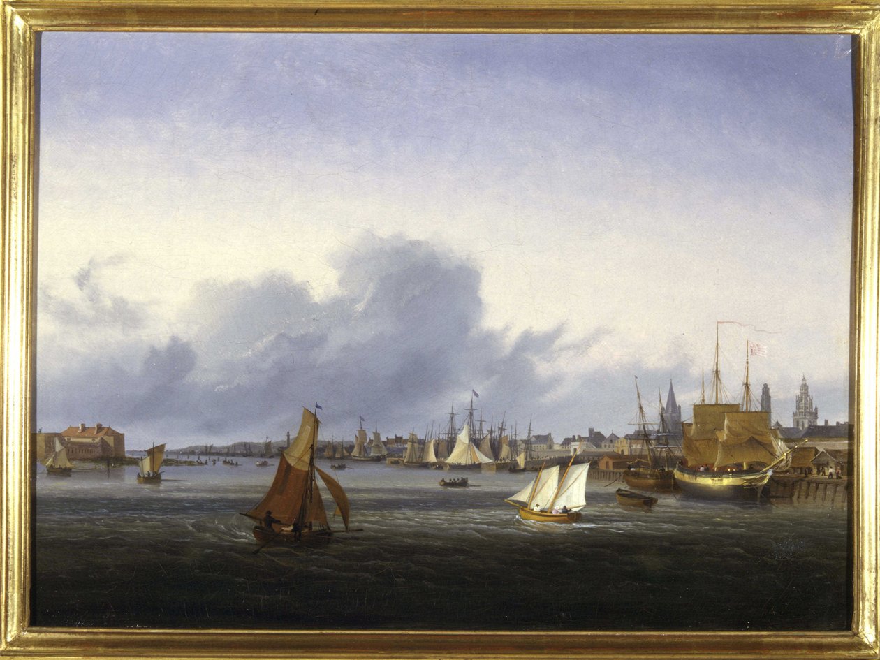 De haven van Calais door Louis Garneray, circa 1820 door Ambroise Louis Garneray