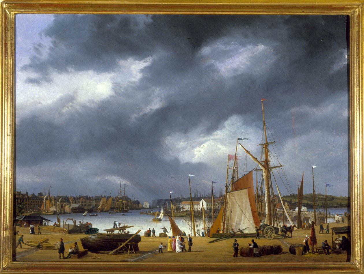De Haven van Dieppe door Louis Garneray, circa 1820 door Ambroise Louis Garneray