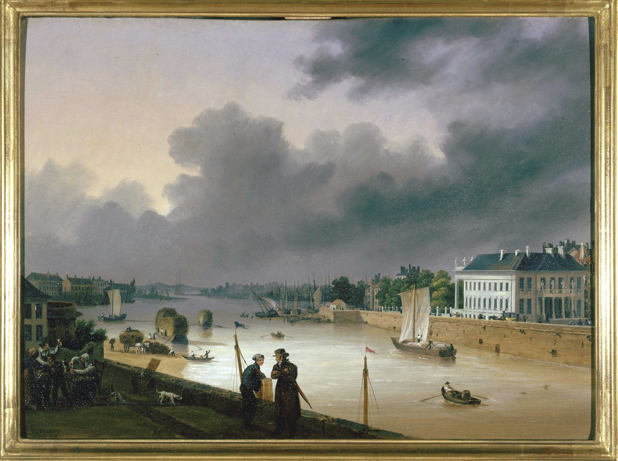 De haven van Nantes door Louis Garneray, z.j. circa 1820 door Ambroise Louis Garneray