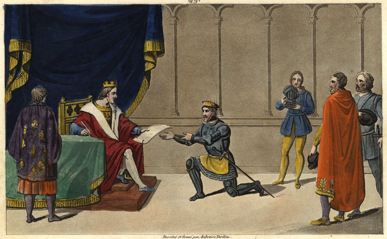 In 1327, Charles IV de Schone verheft de heerlijkheid Bourbon tot een hertogdom ten gunste van de kleinzoon van Robert de Clermont en kleinzoon van Saint-Louis, Louis I door Ambroise Tardieu