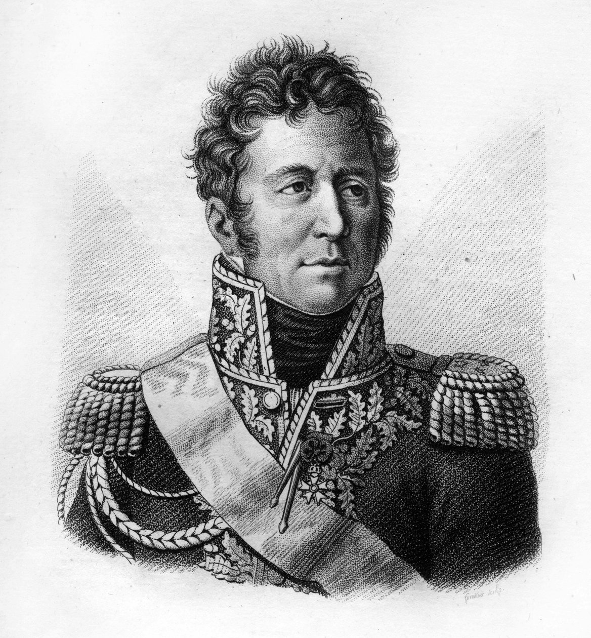 Jacques Alexandre Bernard Law, Marquis de Lauriston, Maarschalk van Frankrijk (1768-1828) - in “Portretten van de Franse generaals na de overwinningen en veroveringen van de Fransen”. Gegraveerd door Ambroise Tardieu in 1818. Stella Collectie. door Ambroise Tardieu
