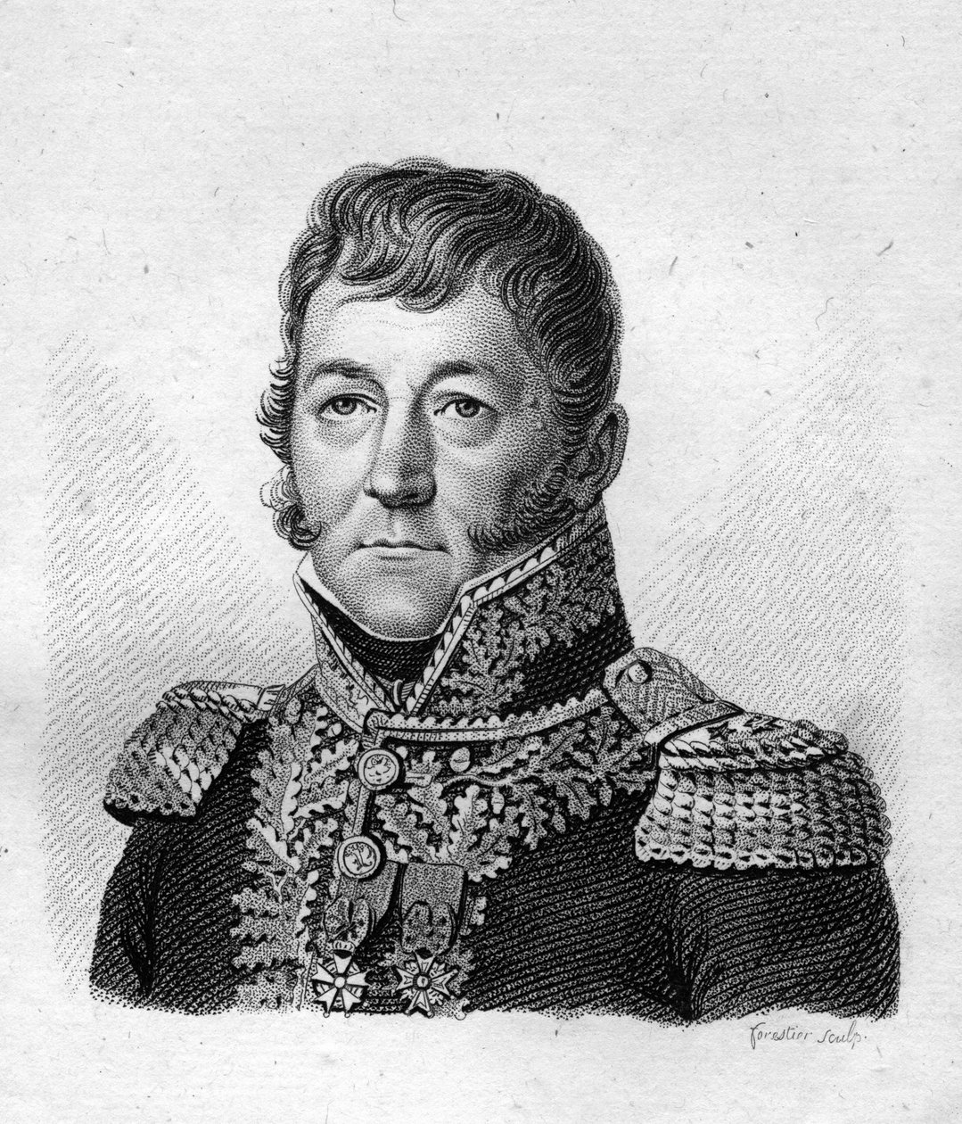 Portret van Claude Prost (1764-1834), baron van het keizerrijk, brigadegeneraal van de artillerie - in “Portretten van Franse generaals na de overwinningen en veroveringen van de Fransen”. Gegraveerd door Ambroise Tardieu in 1818. Stella Collectie door Ambroise Tardieu