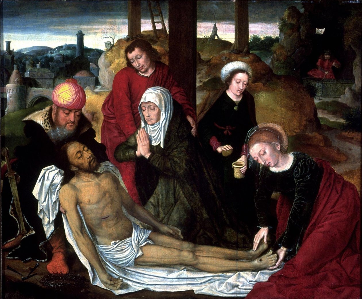 De klaagzang over de dode Christus door Ambrosius Benson