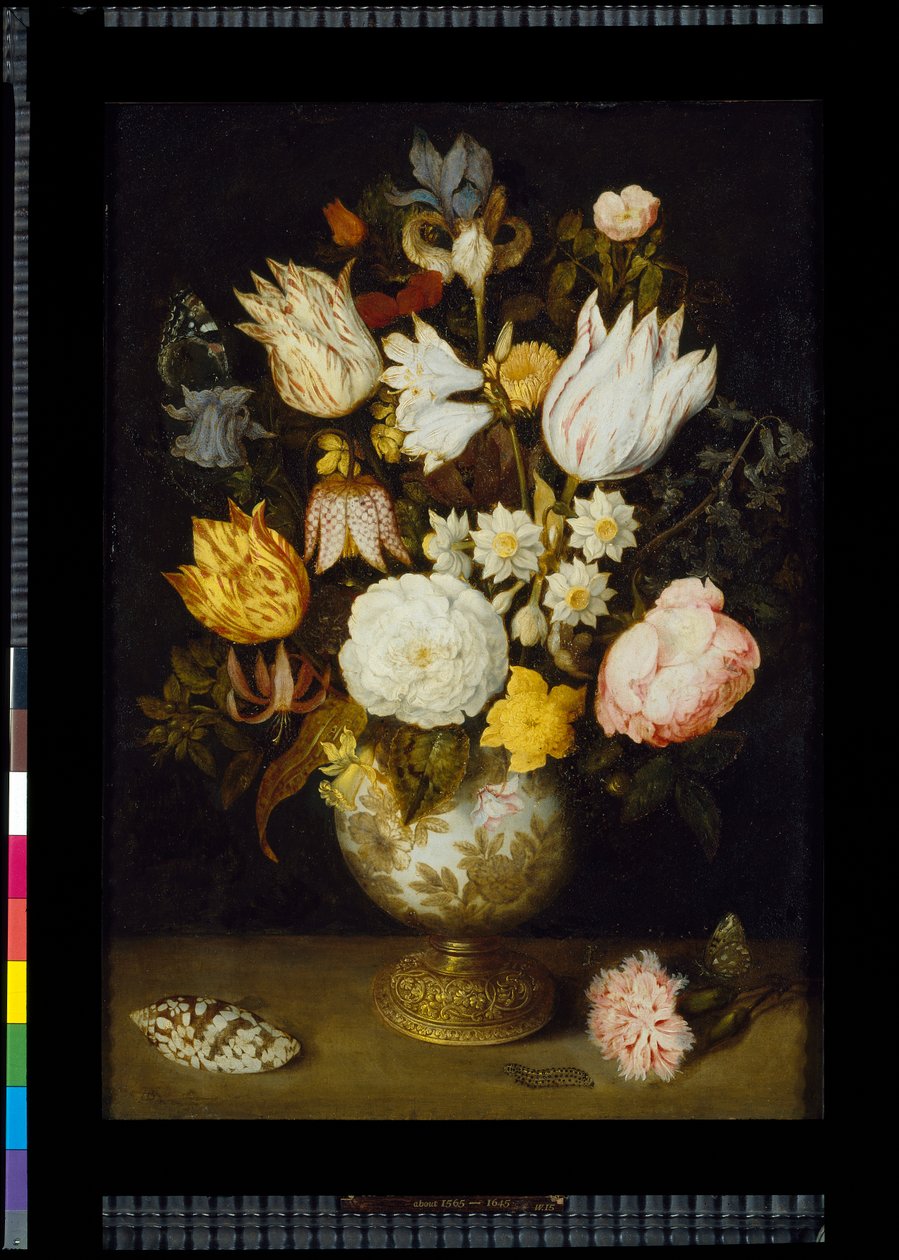 Een vaas met bloemen, ca. 1609 (olieverf op koper) door Ambrosius the Elder Bosschaert