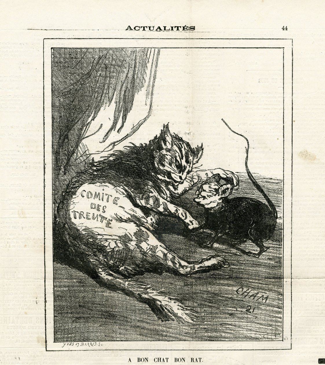 Illustratie van Cham (1819-1879) in Le Charivari door Amédée de Noé