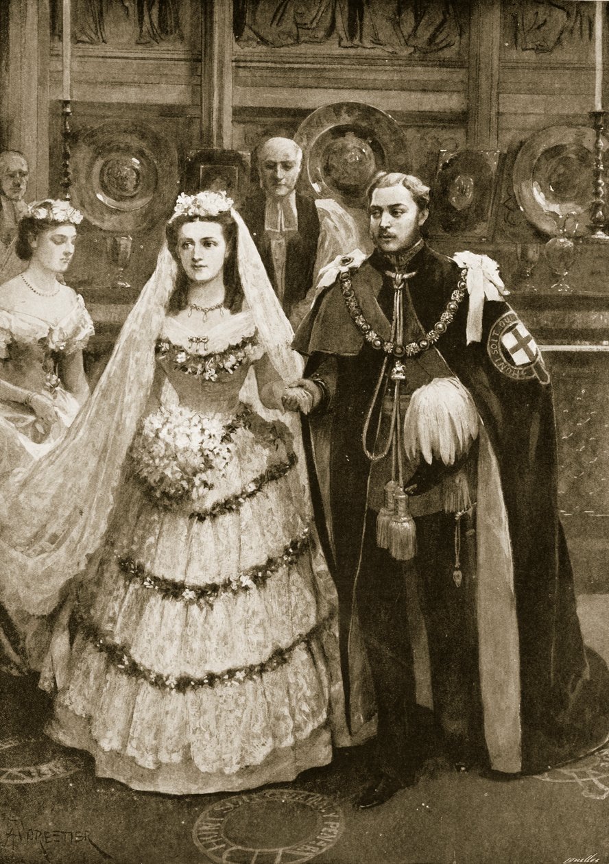 Het huwelijk van de Prins van Wales met Prinses Alexandra van Denemarken in St. George