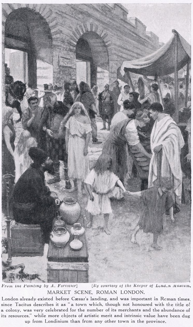 Romeinse Marktscène, Londen, illustratie uit 