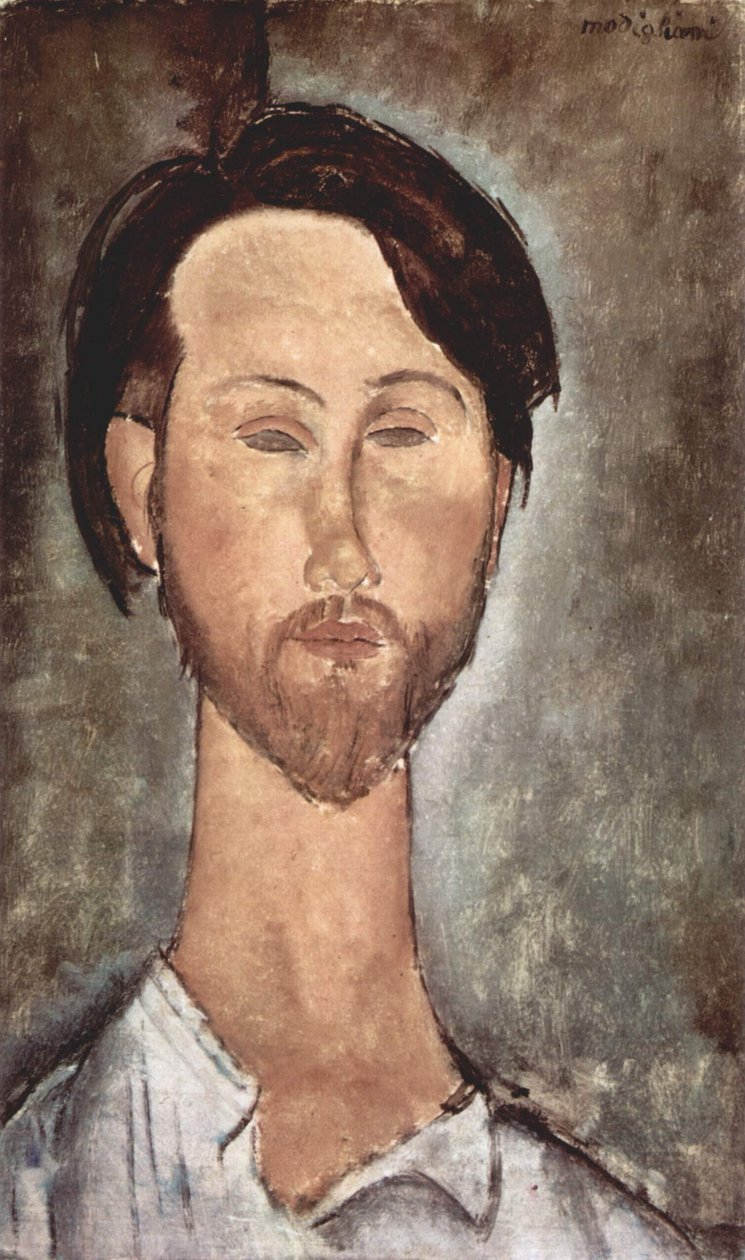 Portret van Léopold Zborowski door Amedeo Modigliani