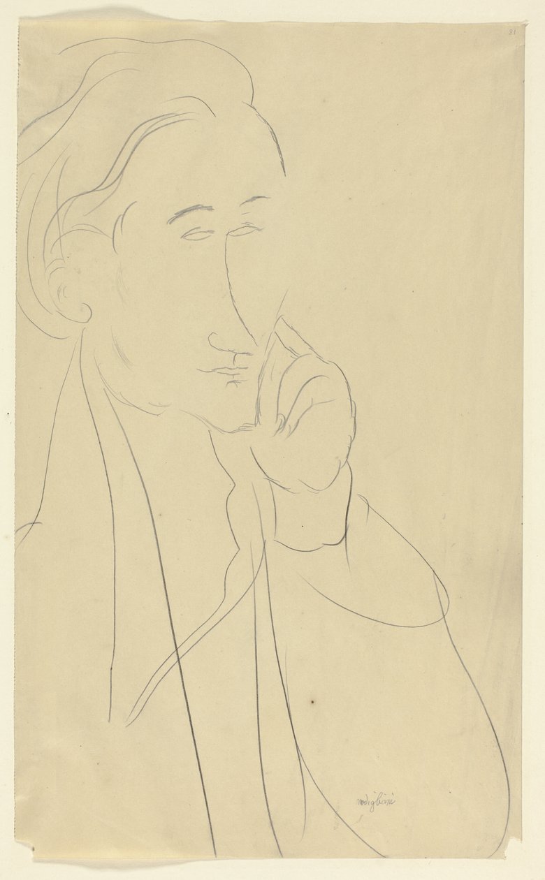 Buste van Zborowski door Amedeo Modigliani