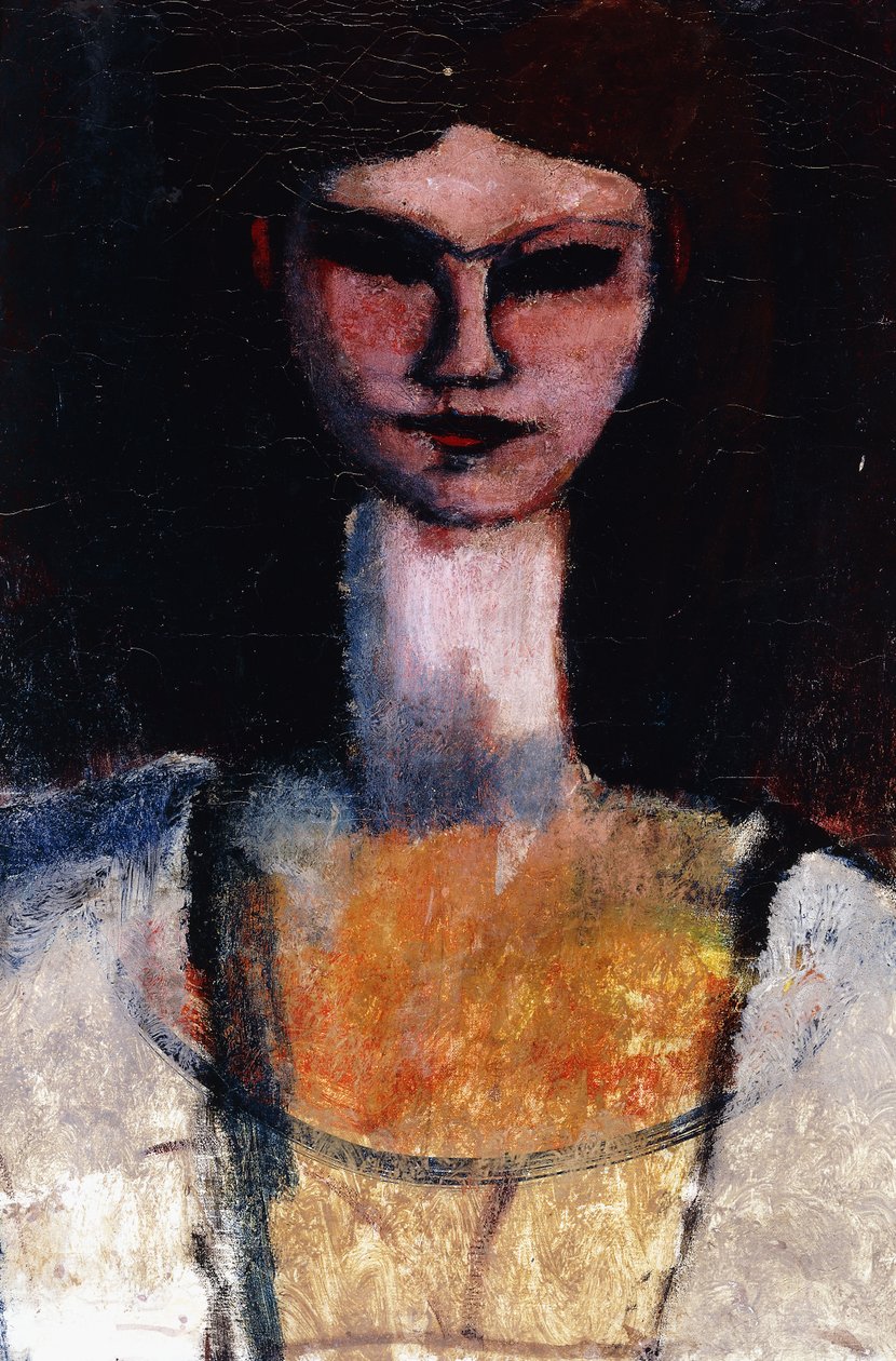 Buste van een jonge vrouw door Amedeo Modigliani