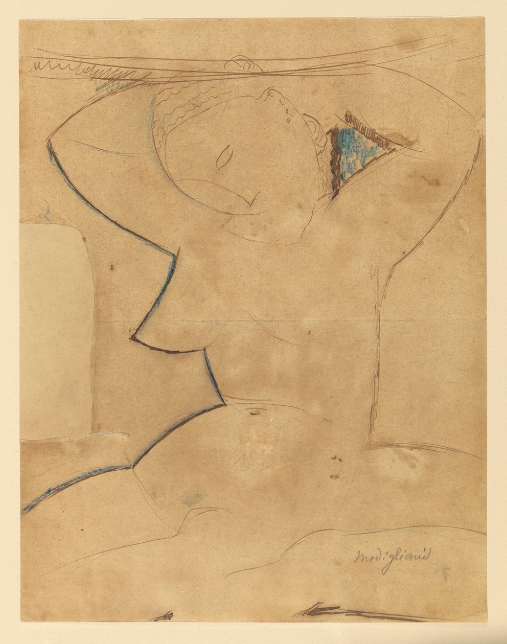 Caryatide met puntige borst door Amedeo Modigliani