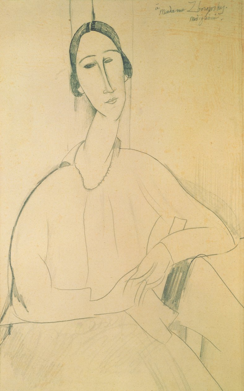 Hanka Zborowska, c.1917 door Amedeo Modigliani