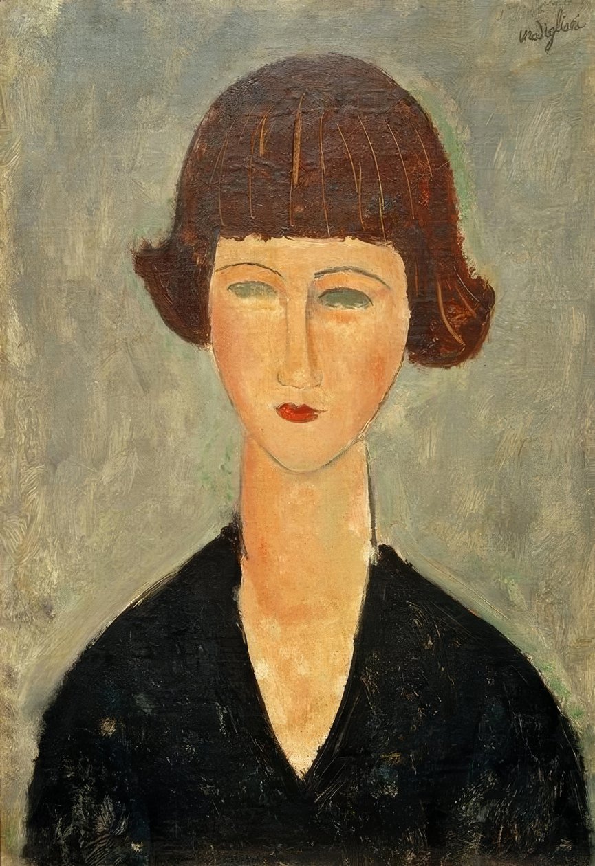 Jonge brunette door Amedeo Modigliani