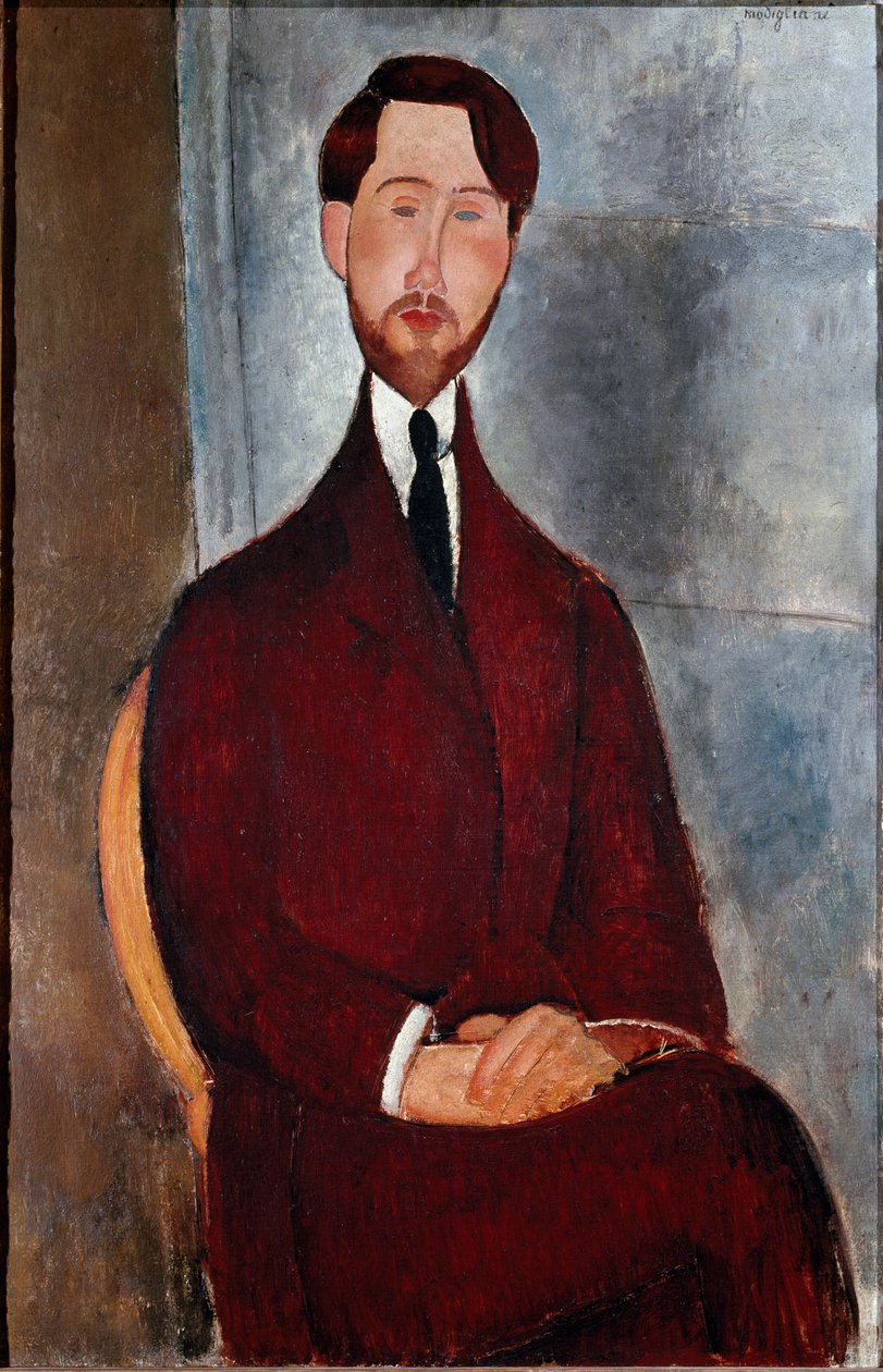 Portret van Leopold Zborowski door Amedeo Modigliani