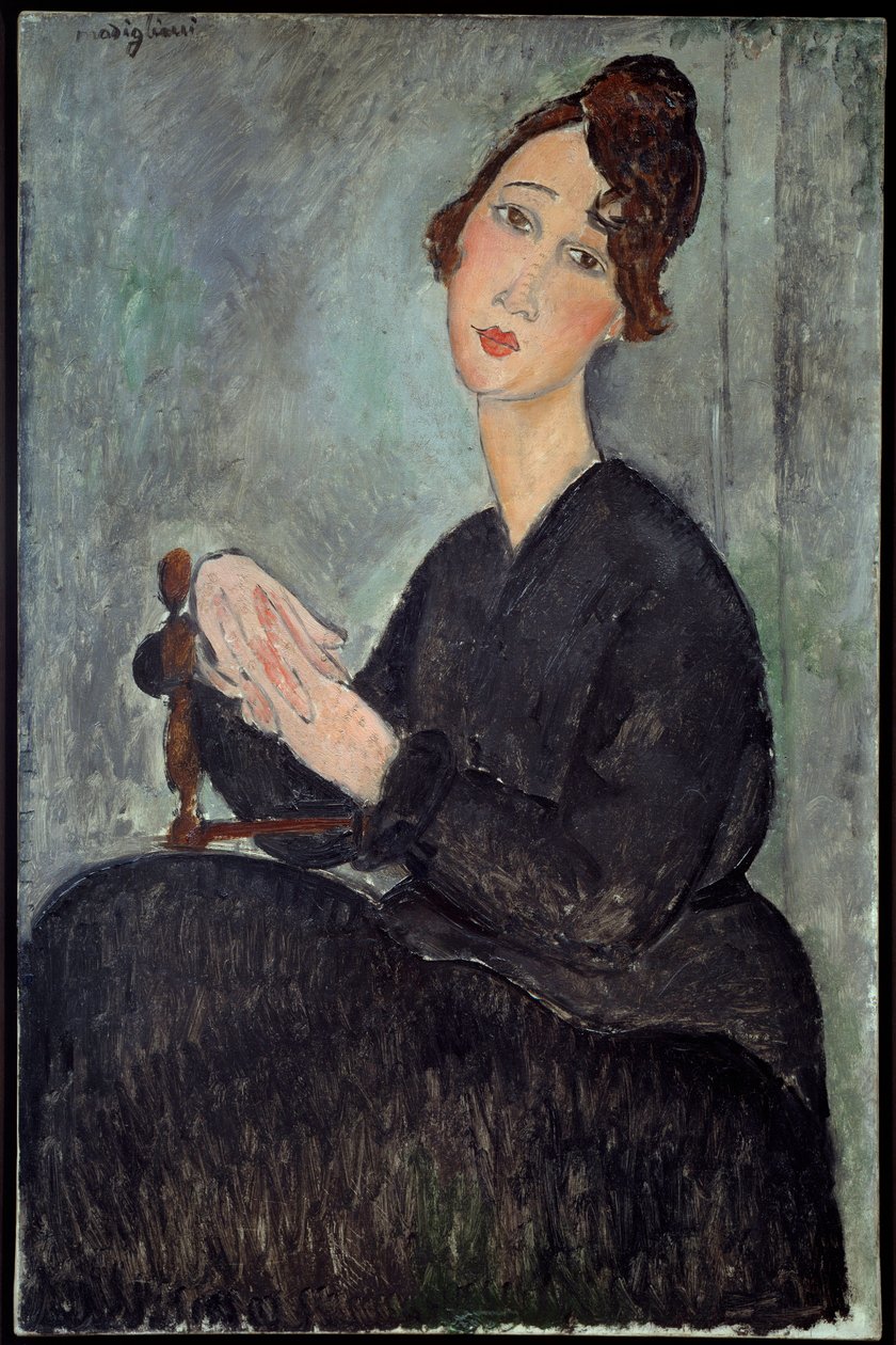 Portret van Dedie (Odette Hayden) Schilderij door Amedeo Modigliani (1884-1920) 1918 Zon. 0,92x0,6 m - Parijs, Musée national d