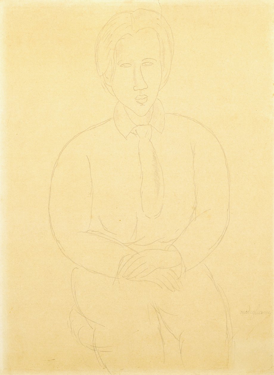 Portret van Soutine Zittend, 1917 door Amedeo Modigliani