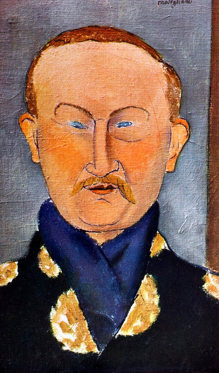 Portret van de schilder Léon Bakst 1866-1924, 1917 door Amedeo Modigliani