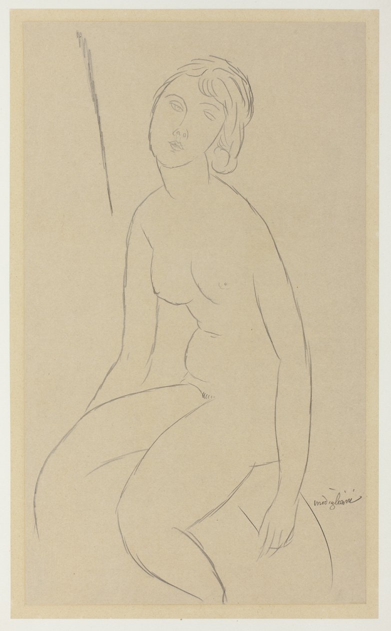 Zittend naakt door Amedeo Modigliani