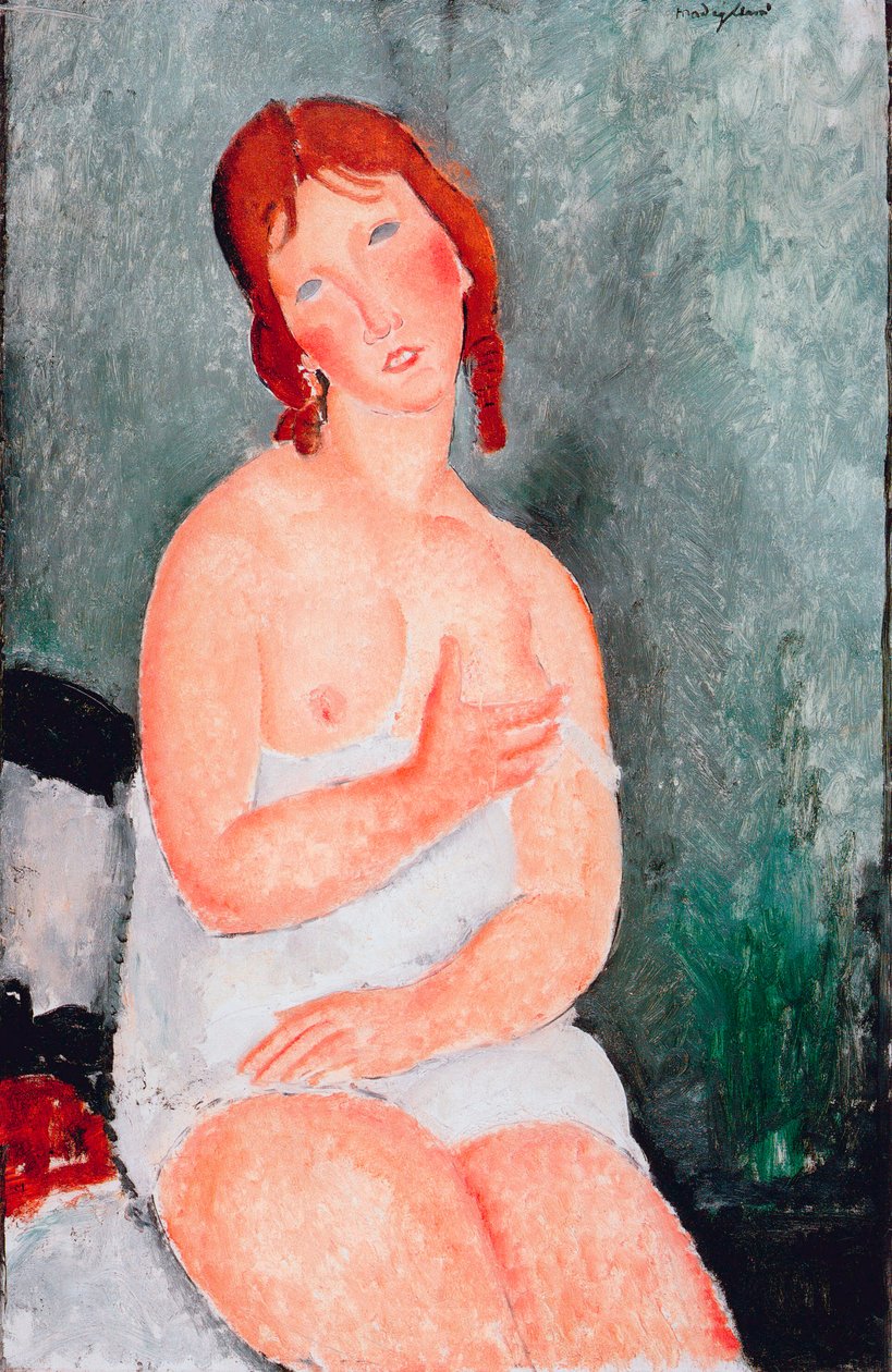 Jonge vrouw in een hemd, 1818 door Amedeo Modigliani