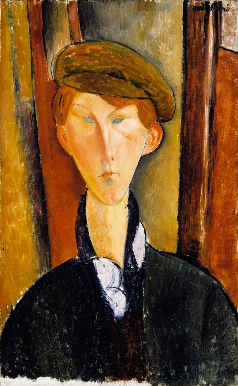 Jonge man met pet door Amedeo Modigliani