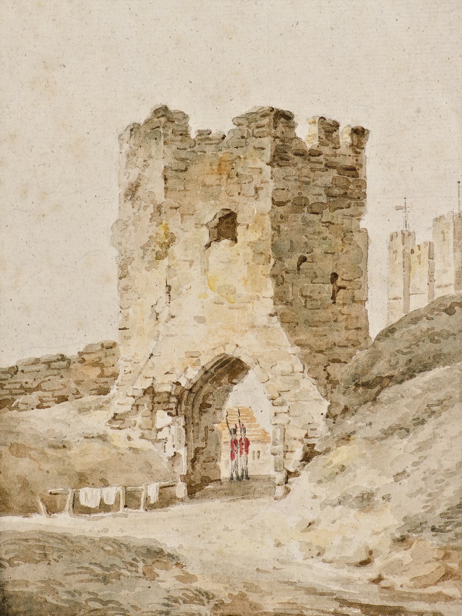 Twee soldaten op wacht bij Dover Castle door Amelia Long