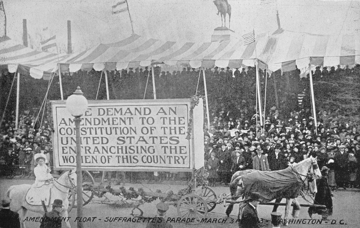 Amendement Float van de Suffragettes Parade in Washington DC, 3 maart, 1913 door American Photographer
