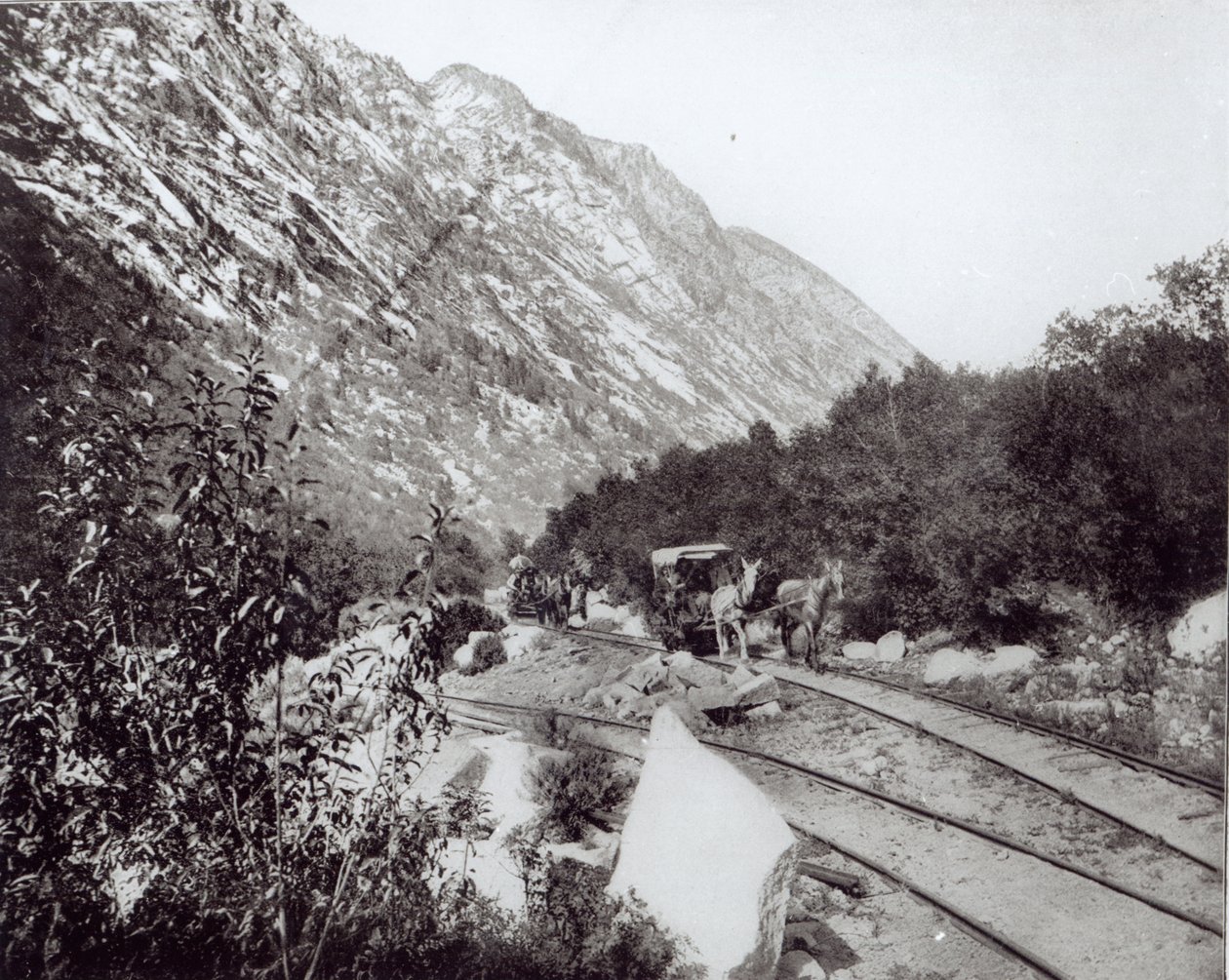 Muilezelspoorweg in Noord-Amerika, eind 19e eeuw door American Photographer