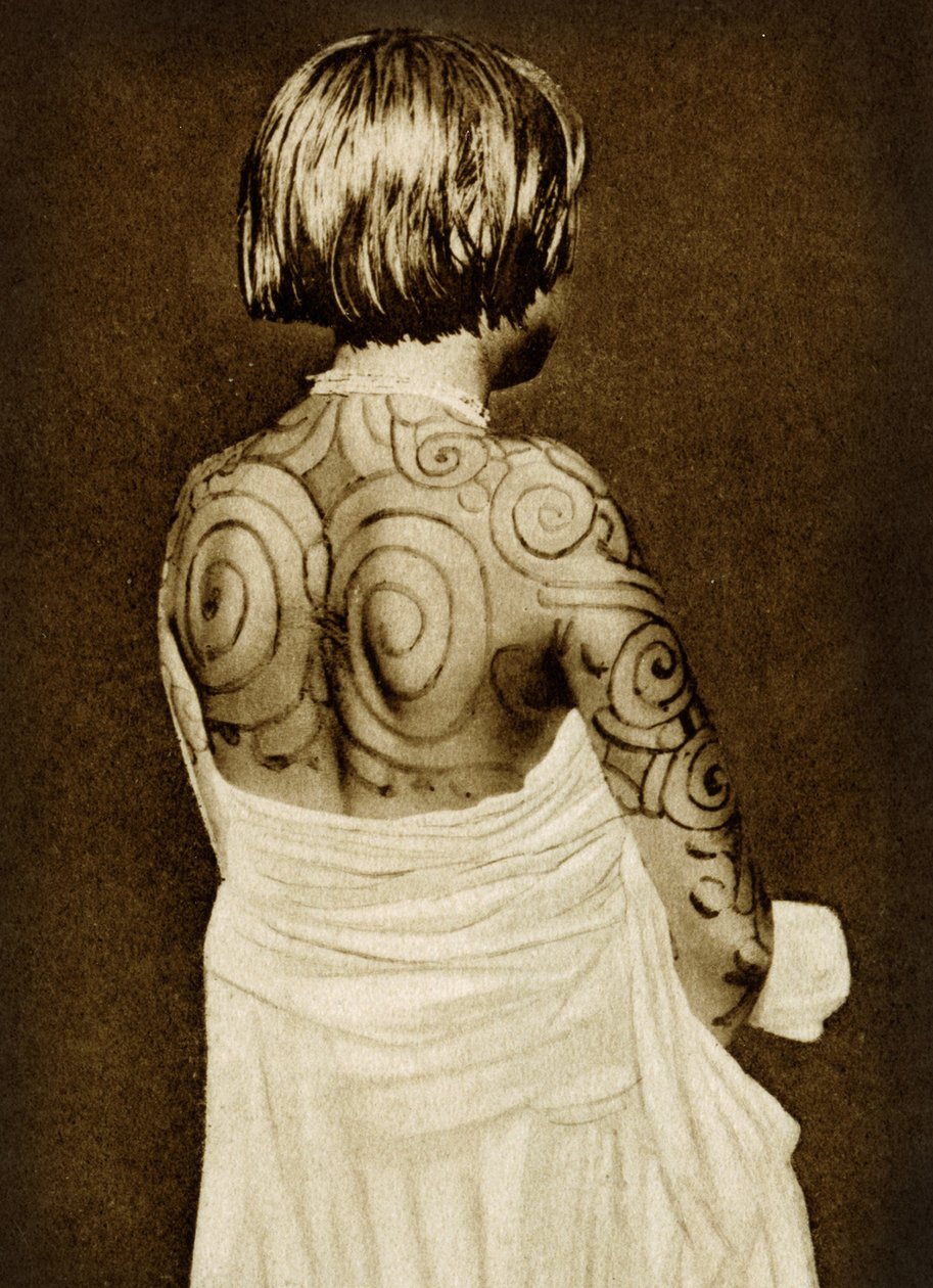 Getatoeëerde Chamacoco-vrouw ca. 1890 door American Photographer