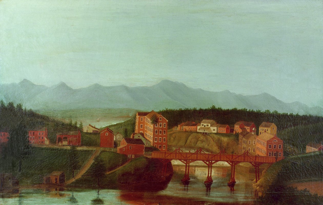 Columbiaville en Stockport Creek, nabij New York, begin 19e eeuw door American School