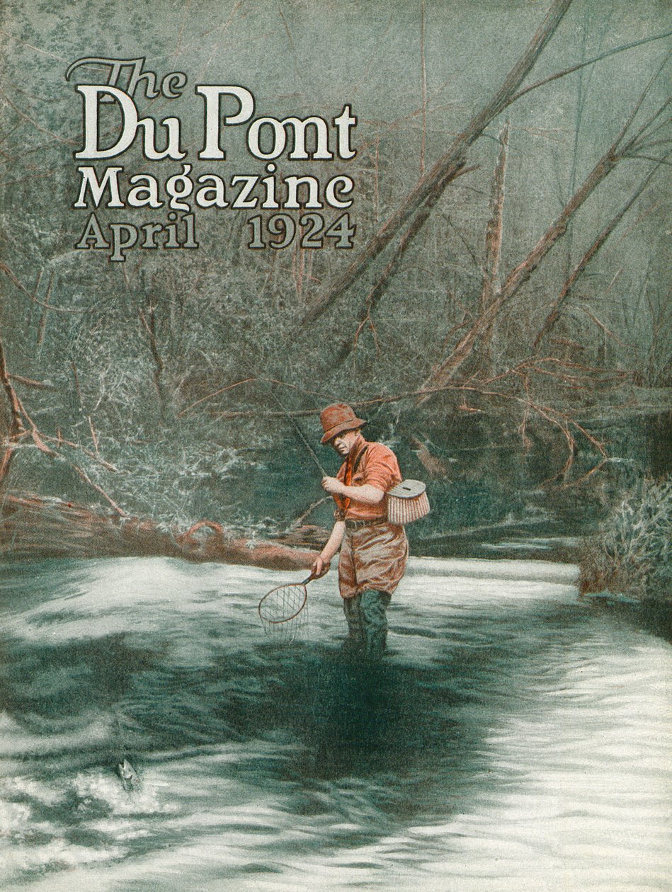 Vliegvissen, voorpagina van het DuPont Magazine, april 1924 door American School