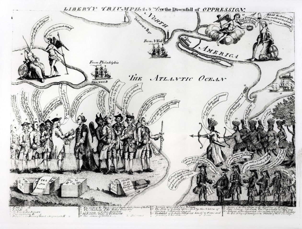 Vrijheid Triomfantelijk, of de Val van Onderdrukking, 1773 door American School