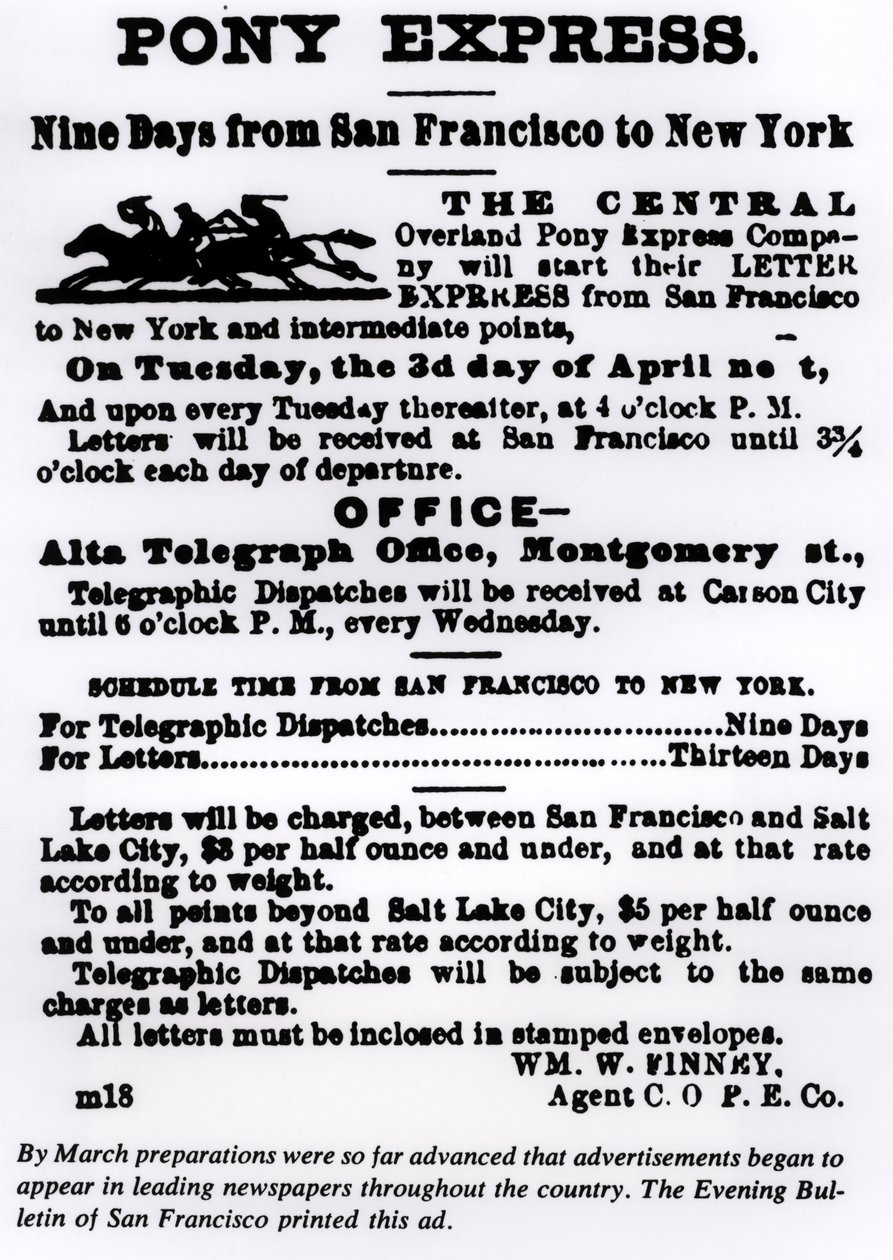 Pony Express, negen dagen van San Francisco naar New York door American School