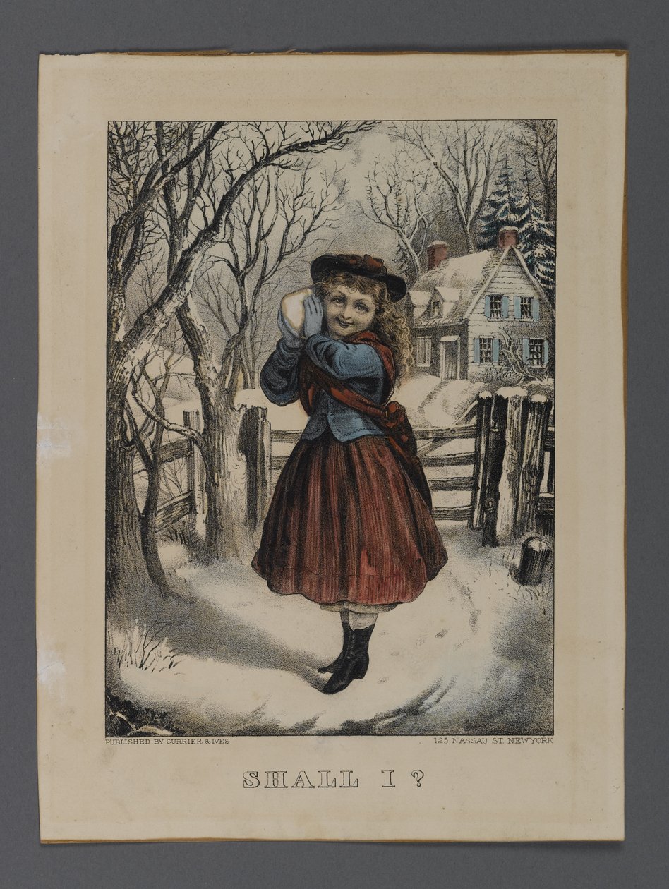 Zal ik?, uitgegeven door Currier & Ives, New York door American School